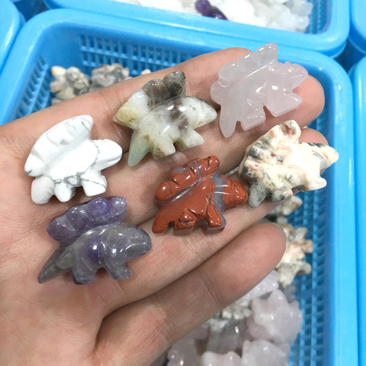 5 pcs Dinosaur Carving Natural crystal carved 1 inch mini animal carving