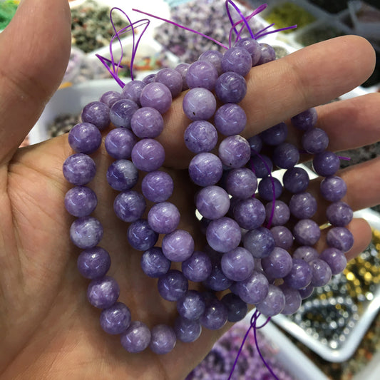 purple mica Bracelet Natural 8mm Gemstone Bracelet crystal bracelet