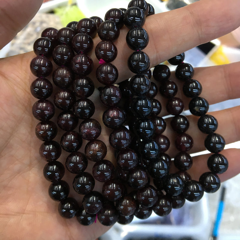 Garnet Bracelet 8mm Gemstone Bracelet crystal bracelet