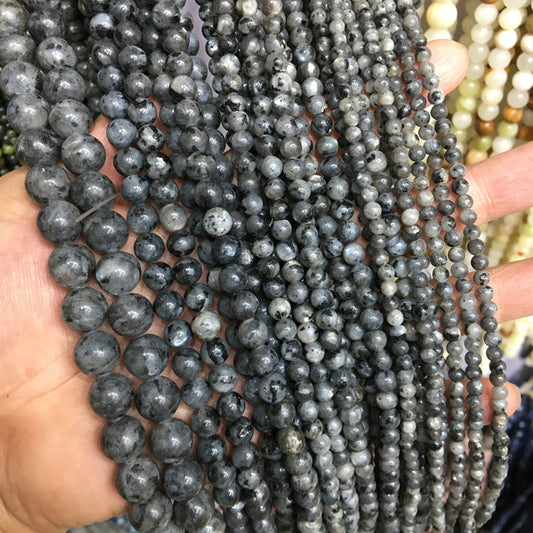 larvikite round beads Natural Gemstone Beads crystal DIY beads 15''