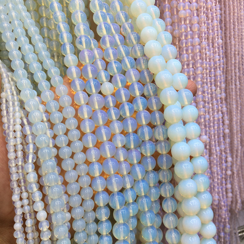 White Opalite round beads Natural Gemstone Beads crystal DIY beads 15''