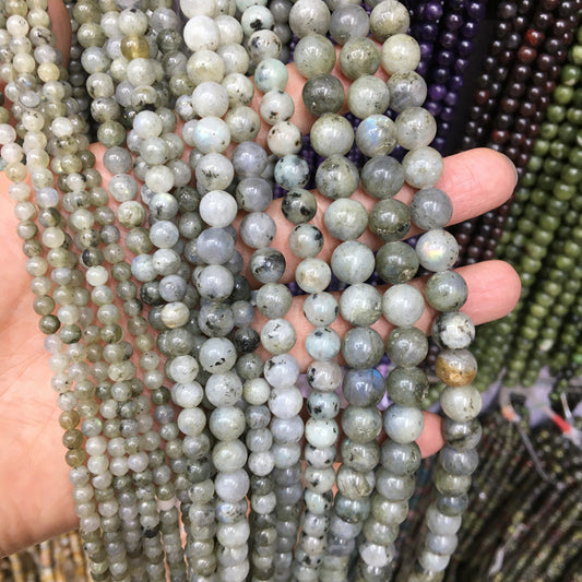 Labradorite round beads Natural Gemstone Beads crystal DIY beads 15''