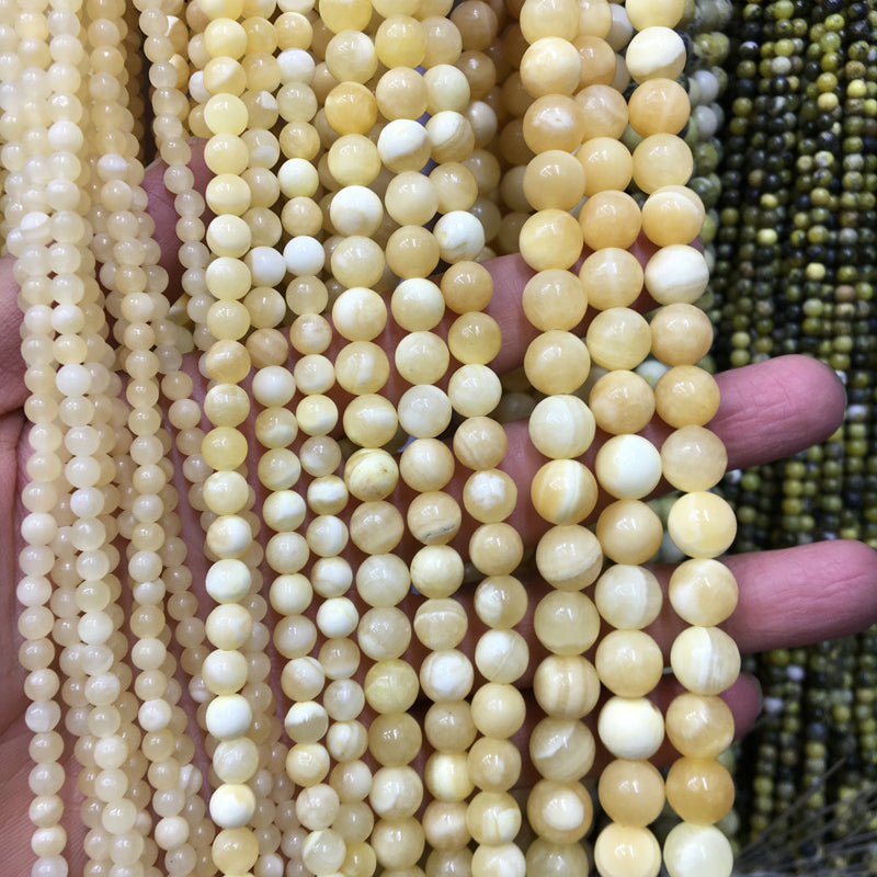 Yellow Calcite round beads Natural Gemstone Beads crystal DIY beads 15''