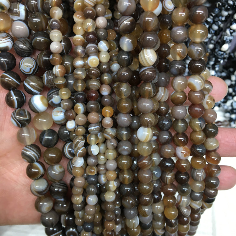 Botswana Agate round beads Natural Gemstone Beads crystal DIY beads 15''