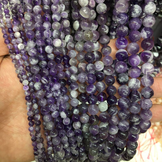 Dream Amethyst Round beads Natural Gemstone Beads crystal DIY beads 15''