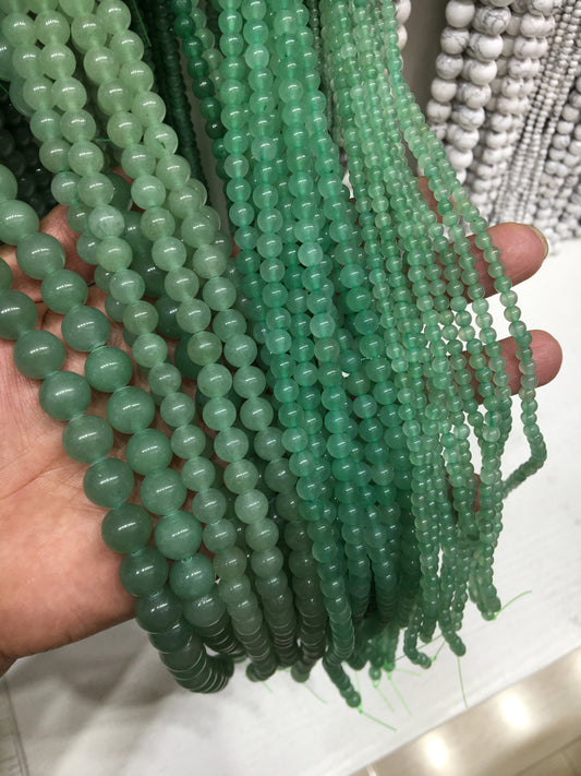 Green Aventurine Round beads Natural Gemstone Beads crystal DIY beads 15''