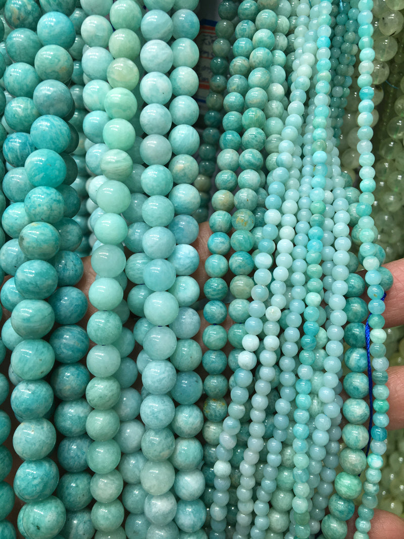 Amazonite Round beads Natural Gemstone Beads crystal DIY beads 15''