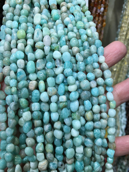 Amazonite Nugget Pebble Beads Gemstone Beads bracelet DIY beads 15''