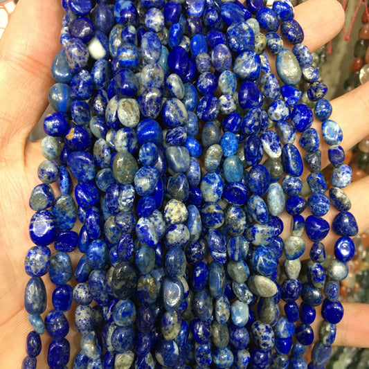 Lapis Lazuli Nugget Pebble Beads Gemstone Beads bracelet DIY beads 15''