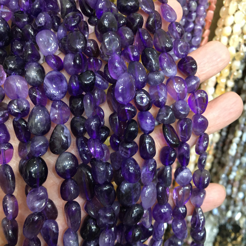 Amethyst Nugget Pebble Beads Gemstone Beads bracelet DIY beads 15''