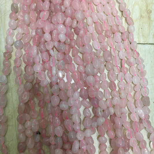 Rose Quartz Nugget Pebble Beads Gemstone Beads bracelet DIY beads 15''