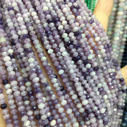 Lilac Stone 3*4mm faceted Rondelle Shape beads Gemstone beads Bracelet DIY beads 15''