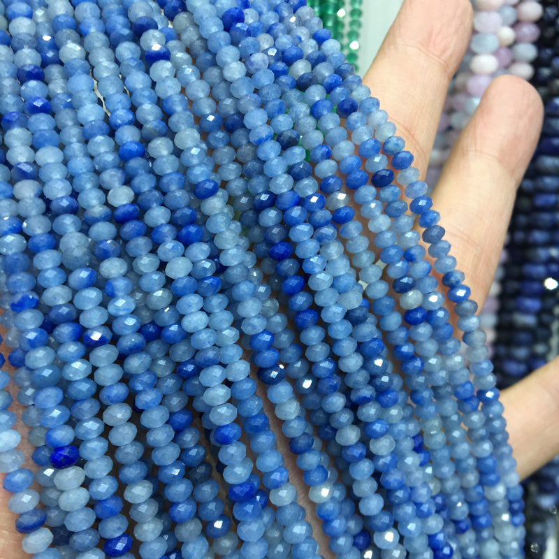 Blue aventurine 3*4mm faceted Rondelle Shape beads Gemstone beads Bracelet DIY beads 15''