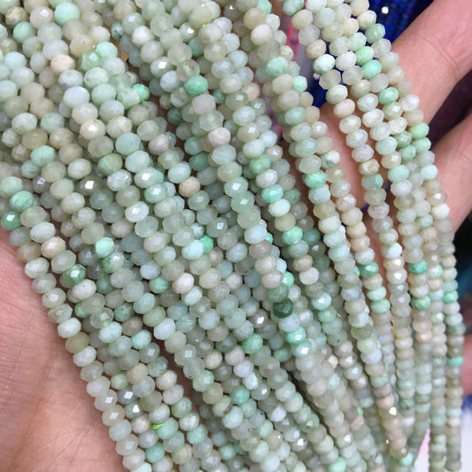 Green Moonstone 3*4mm faceted Rondelle Shape beads Gemstone beads Bracelet DIY beads 15''