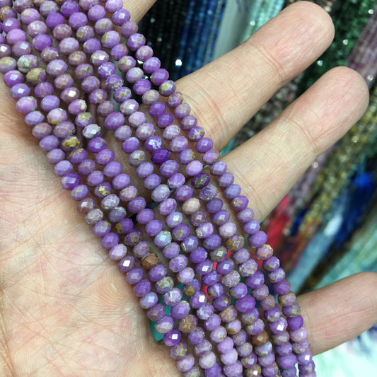 American purple mica 3*4mm faceted Rondelle Shape beads Gemstone beads Bracelet DIY beads 15''