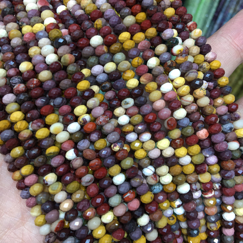 Mookaite 3*5mm faceted Rondelle Shape beads Gemstone beads Bracelet DIY beads 15''