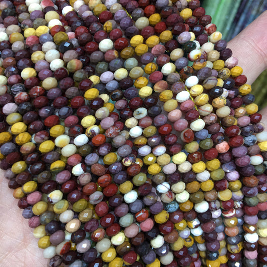 Mookaite 3*5mm faceted Rondelle Shape beads Gemstone beads Bracelet DIY beads 15''