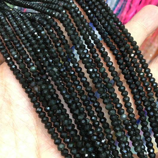 Rainbow Obsidian 3*4mm faceted Rondelle Shape beads Gemstone beads Bracelet DIY beads 15''