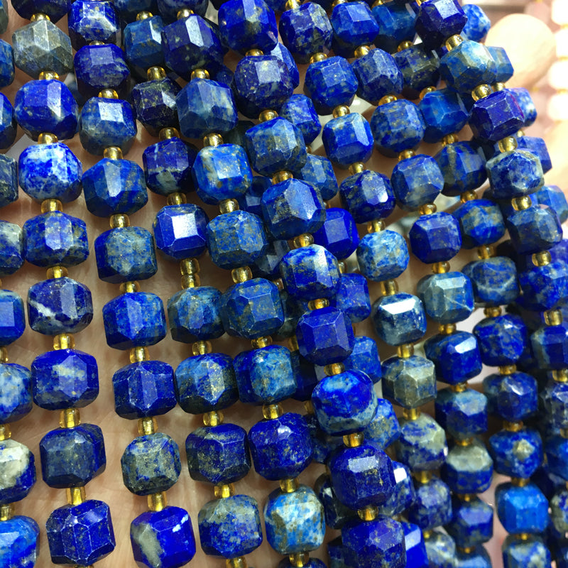 8mm Lapis Lazuli Cube Square faceted beads Gemstone beads Bracelet DIY beads 15''