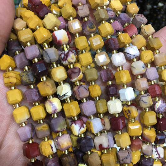 6mm Mookaite Cube Square faceted beads Gemstone beads Bracelet DIY beads 15''