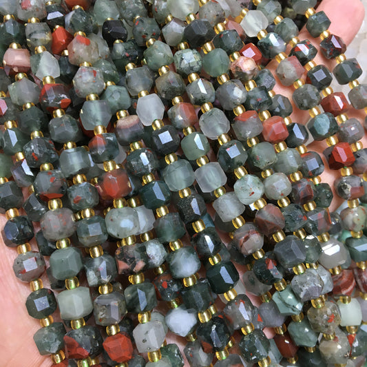 6mm African Bloodstone Cube Square faceted beads Gemstone beads Bracelet DIY beads 15''