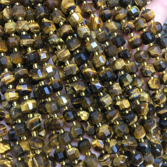 6mm tiger eye Cube Square faceted beads Gemstone beads Bracelet DIY beads 15''