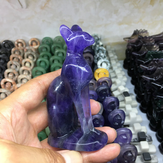 About 10CM Fluorite egyptian MAU  Carving crystal carved