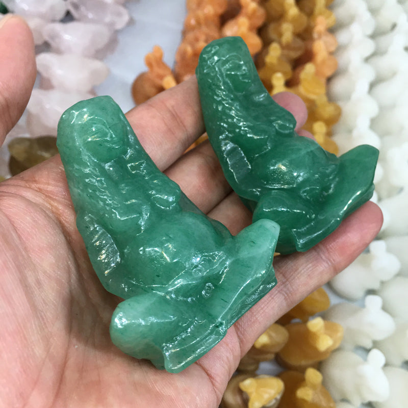 About 7CM green aventurine Mother Earth Carving crystal carved