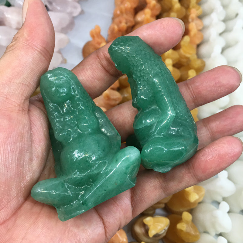 About 7CM green aventurine Mother Earth Carving crystal carved