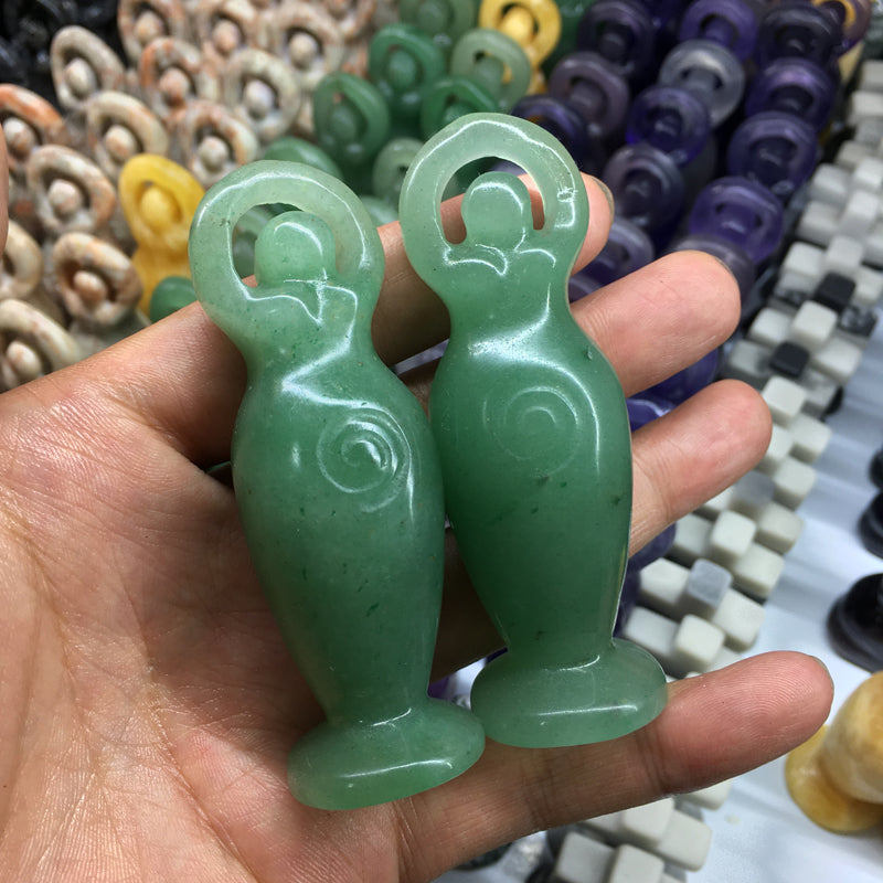 About 8CM Green Aventurine Goddess Carving Crystal Carved