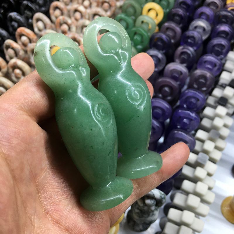 About 8CM Green Aventurine Goddess Carving Crystal Carved