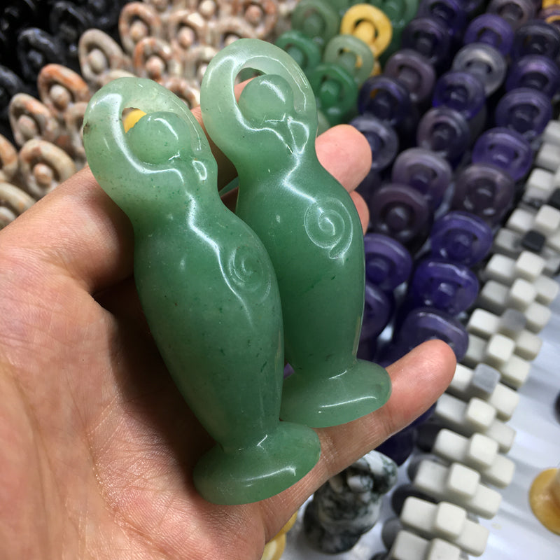 About 8CM Green Aventurine Goddess Carving Crystal Carved