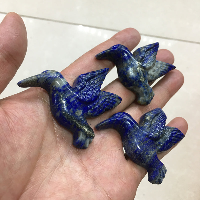 About 6CM Lapis lazuli hummingbird Carving crystal carved