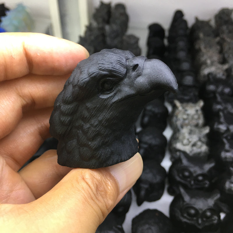 Eagle Black obsidian Yooperlite Carving Natural crystal animal bird carved