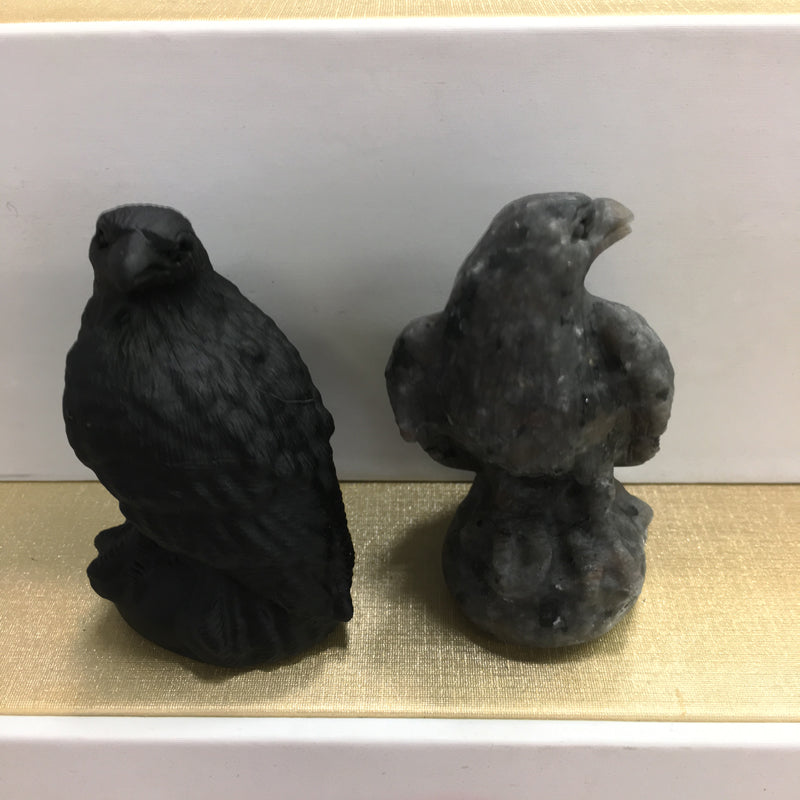 Eagle Black obsidian Yooperlite Carving Natural crystal animal bird carved