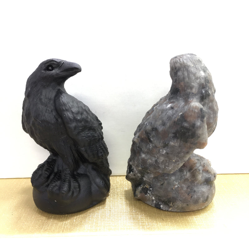 Eagle Black obsidian Yooperlite Carving Natural crystal animal bird carved