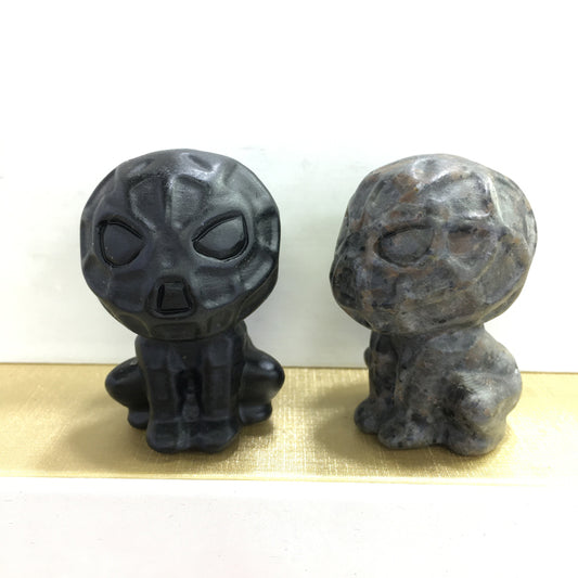 Spider Man Black obsidian Yooperlite Carving Natural crystal carved