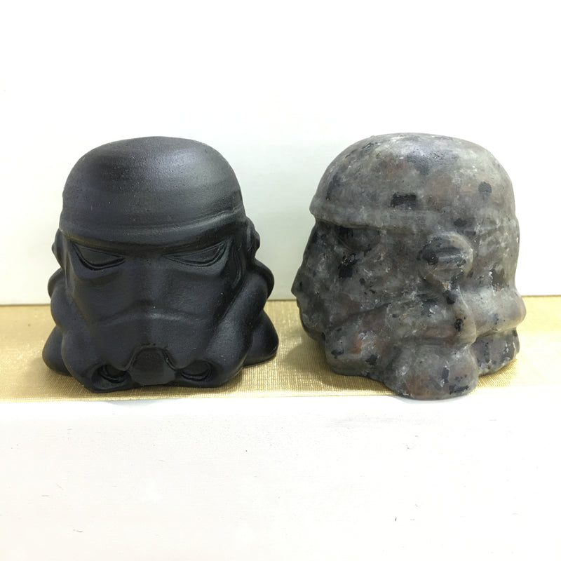 Stormtrooper Black obsidian Yooperlite Carving Natural crystal Star Wars carved