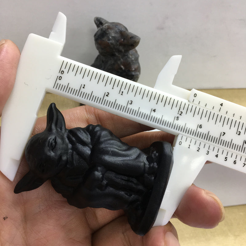 Yoda Black obsidian Yooperlite Carving Natural crystal Star Wars carved