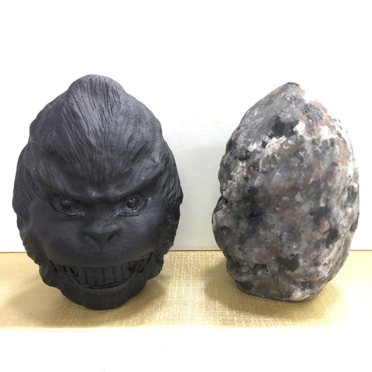 Sun Wukong Black obsidian Yooperlite Carving Natural crystal carved