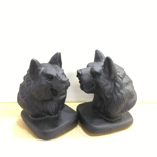 Wolf head Black obsidian Yooperlite Carving Natural crystal animal carved