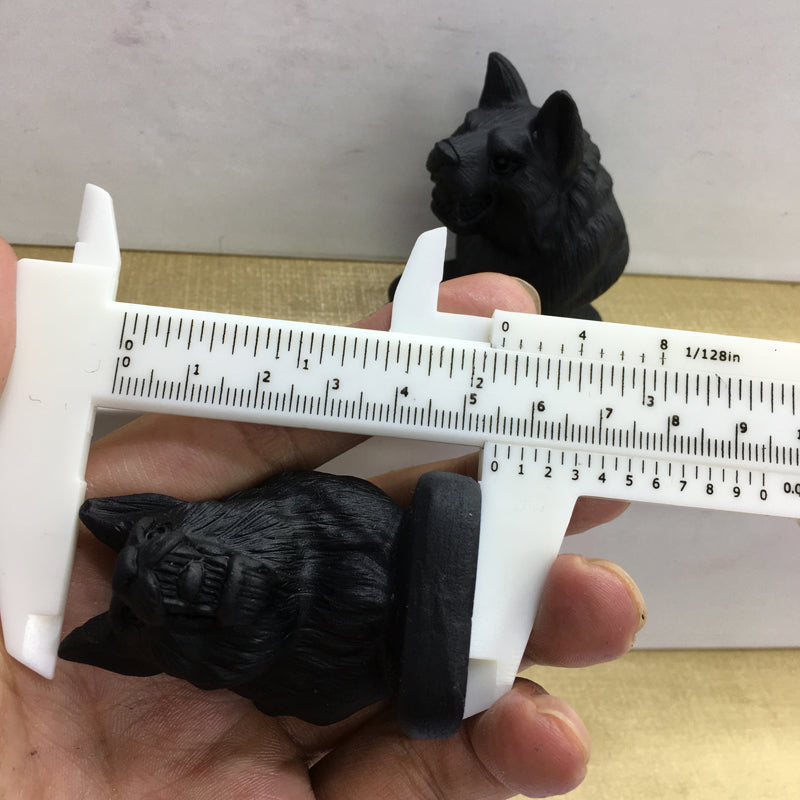 Wolf head Black obsidian Yooperlite Carving Natural crystal animal carved