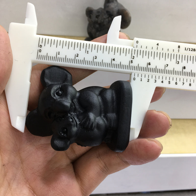 Koala Black obsidian Yooperlite Carving Natural crystal animal carved