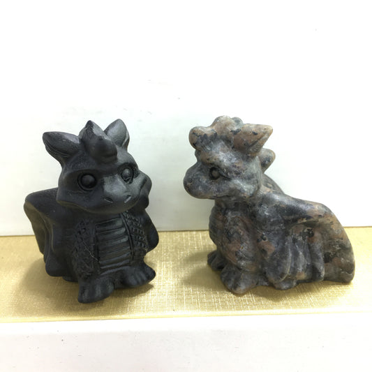 Dragon Black obsidian Yooperlite Carving Natural crystal animal carved