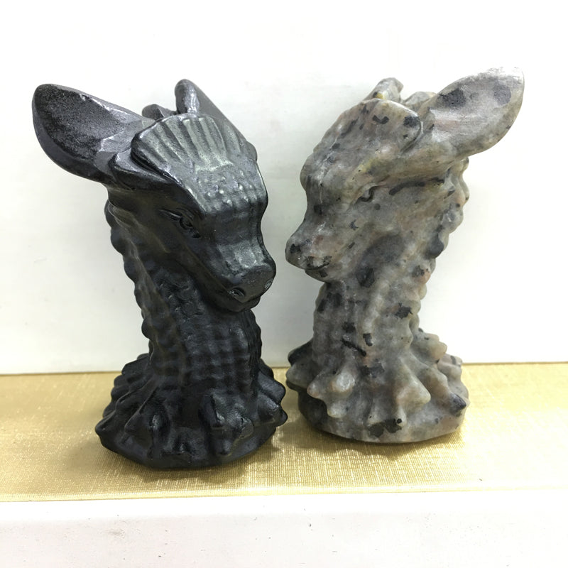 Dragon Black obsidian Yooperlite Carving Natural crystal animal carved