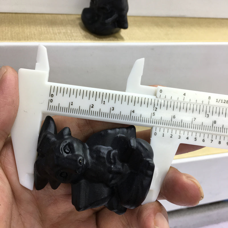 Baphomet Black obsidian Yooperlite Carving Natural crystal animal carved