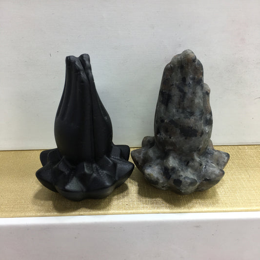 Hands Black obsidian Yooperlite Carving Natural crystal carved