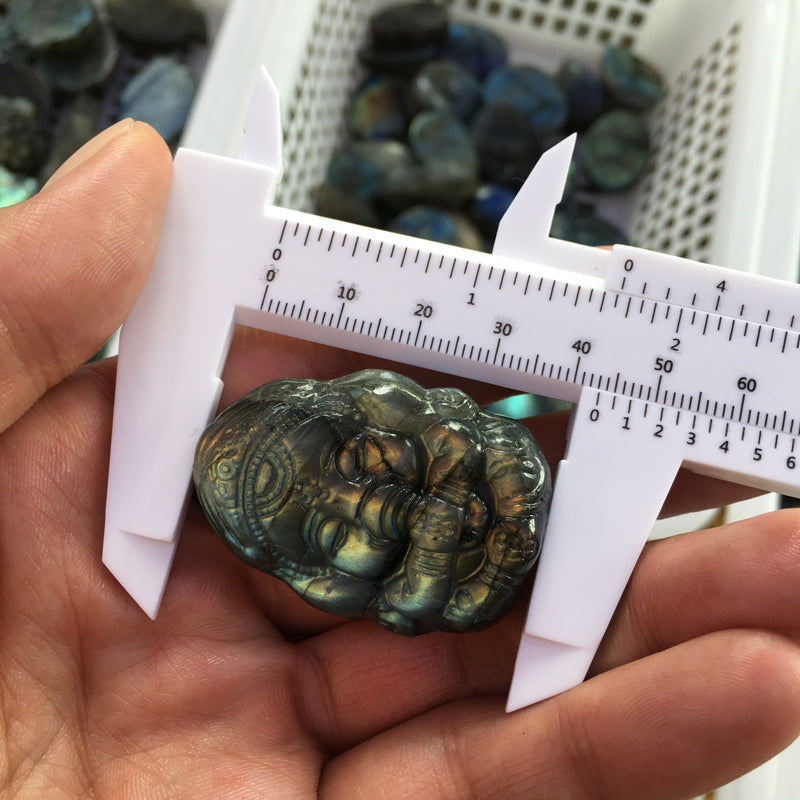 Labradorite Ganesha Carving Natural crystal carved