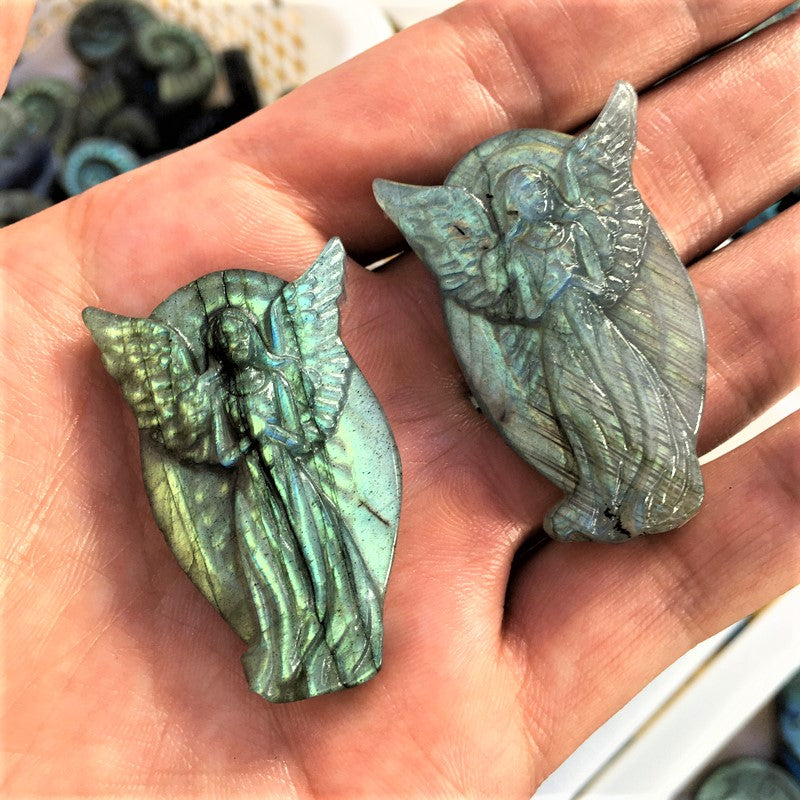 Labradorite Angel Carving Natural crystal carved