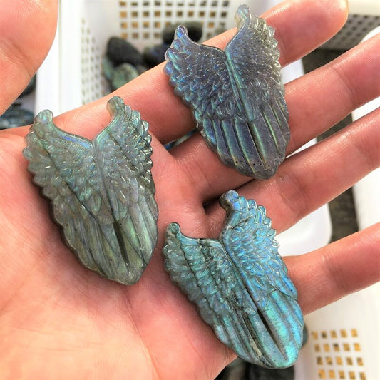 Labradorite wings Carving Natural crystal carved